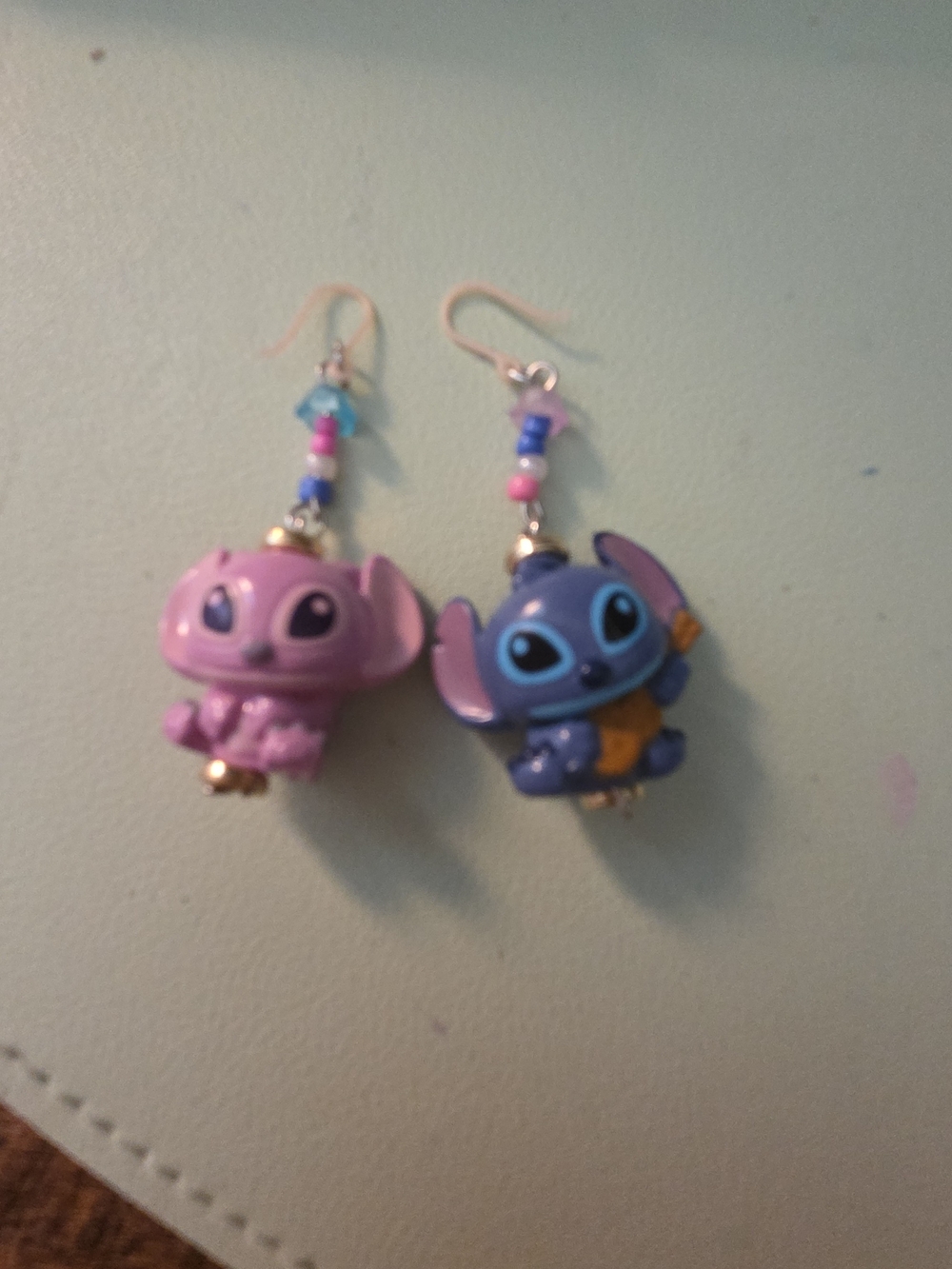 Hand Crafted Stitch And Angel Squish-a-lots Earrings